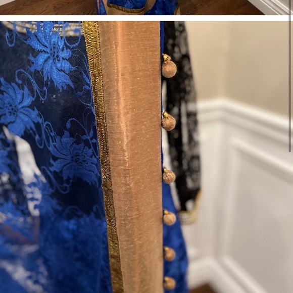 Blue and Black Lace Sari! - Picture 2 of 7